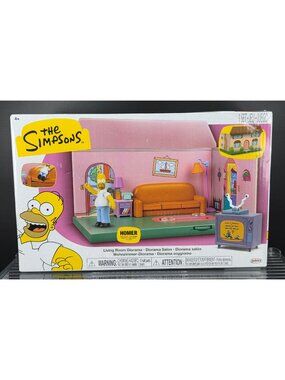 The Simpsons Living Room Diorama Set With Homer Figure 4+ New